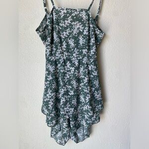 GUC Green Floral Tie Romper